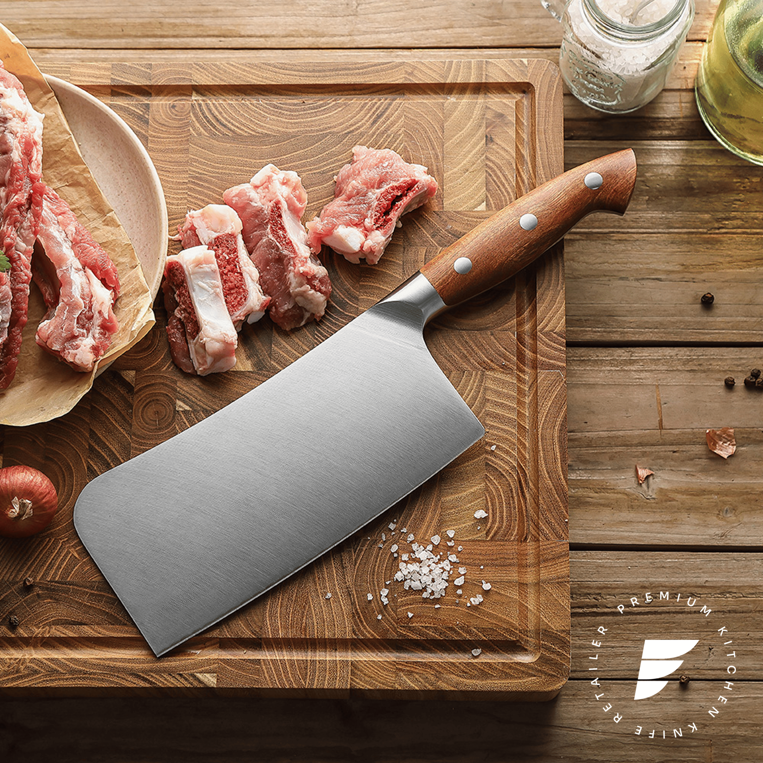 HEZHEN Supreme Series 7-Inch Bone Chopper Cleaver Knife - Image 4