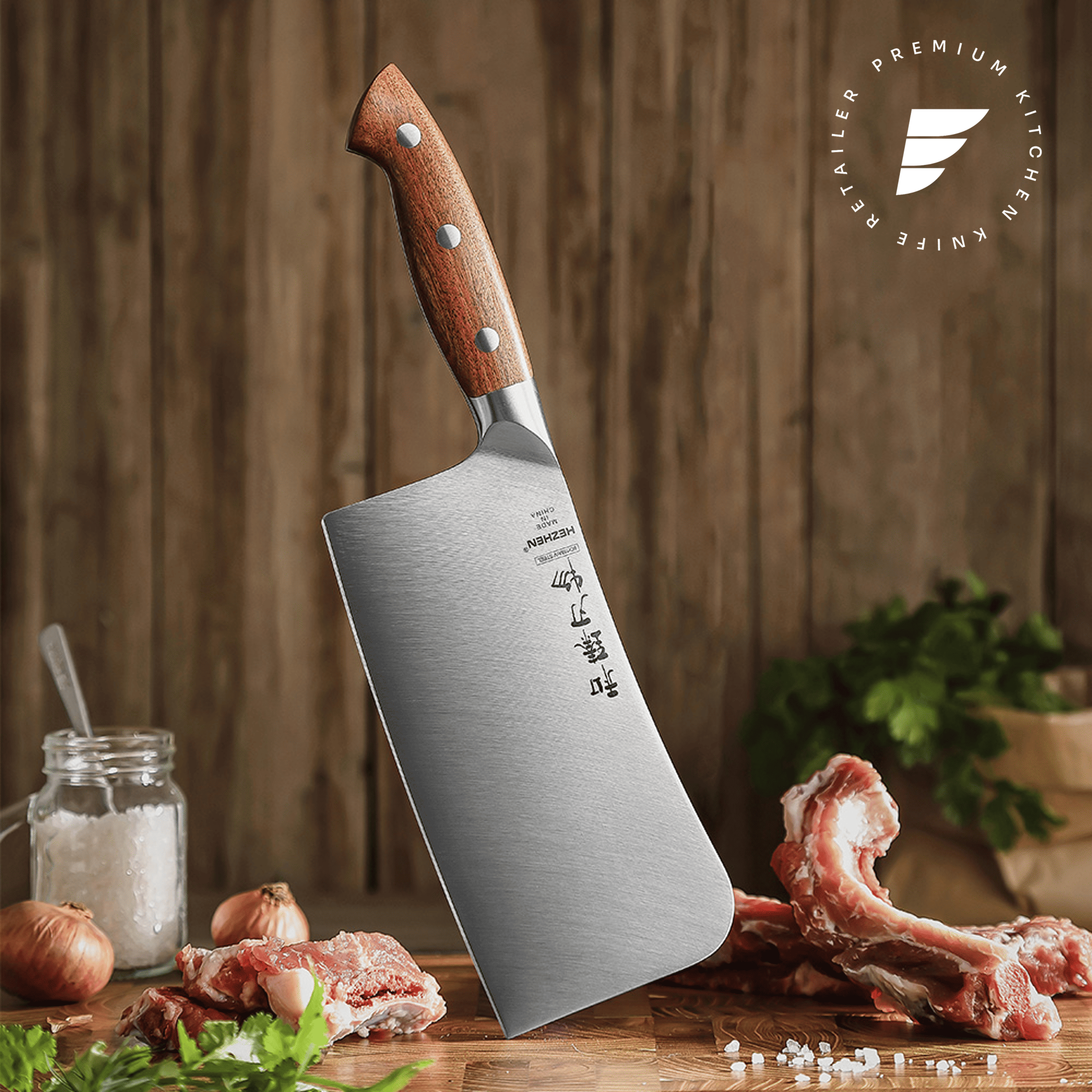 HEZHEN Supreme Series 7-Inch Bone Chopper Cleaver Knife - Image 2