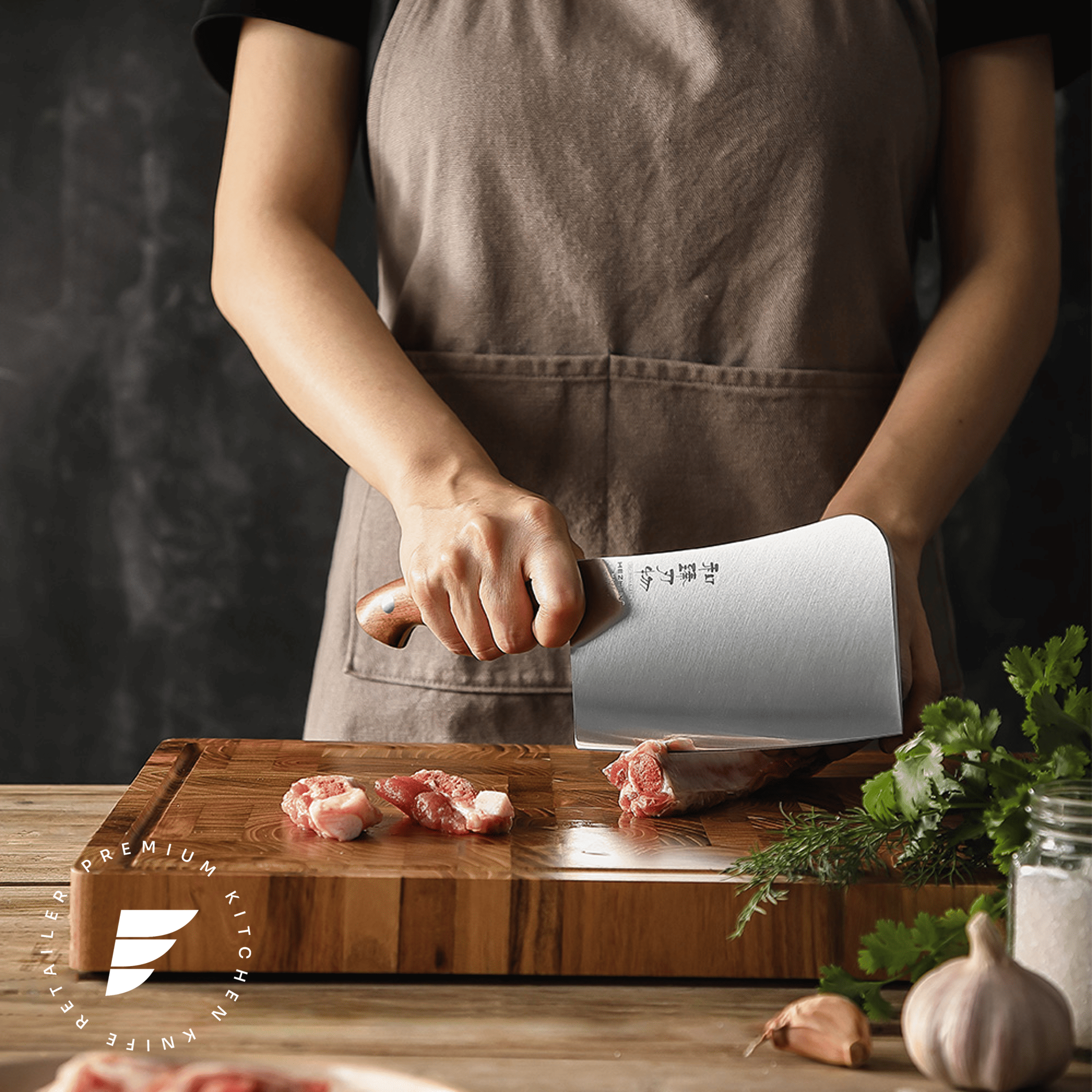 HEZHEN Supreme Series 7-Inch Bone Chopper Cleaver Knife - Image 3